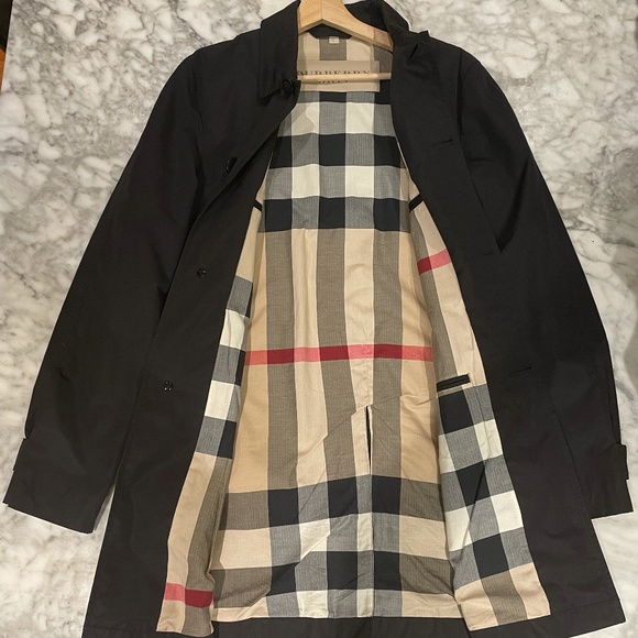 Black Burberry Brit Rain Coat - Picture 1 of 13